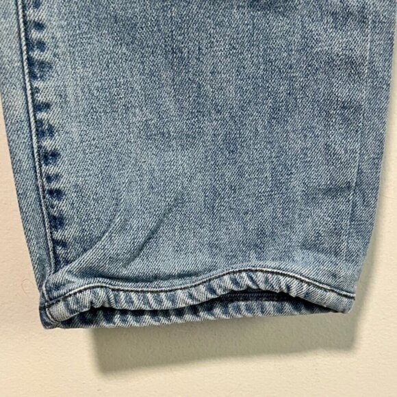 Guess Men’s Camo Patch Distressed Jeans Size 36 Light Wash Straight Leg - Picture 5 of 13